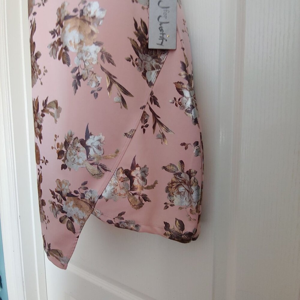 J. For Justify Pink Metallic Floral Sleeveless Summer Dress XL - Picture 11 of 13
